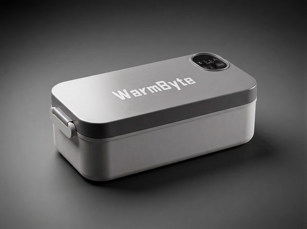 WarmByte Smart Heating Lunch Box — Graphite, front view
